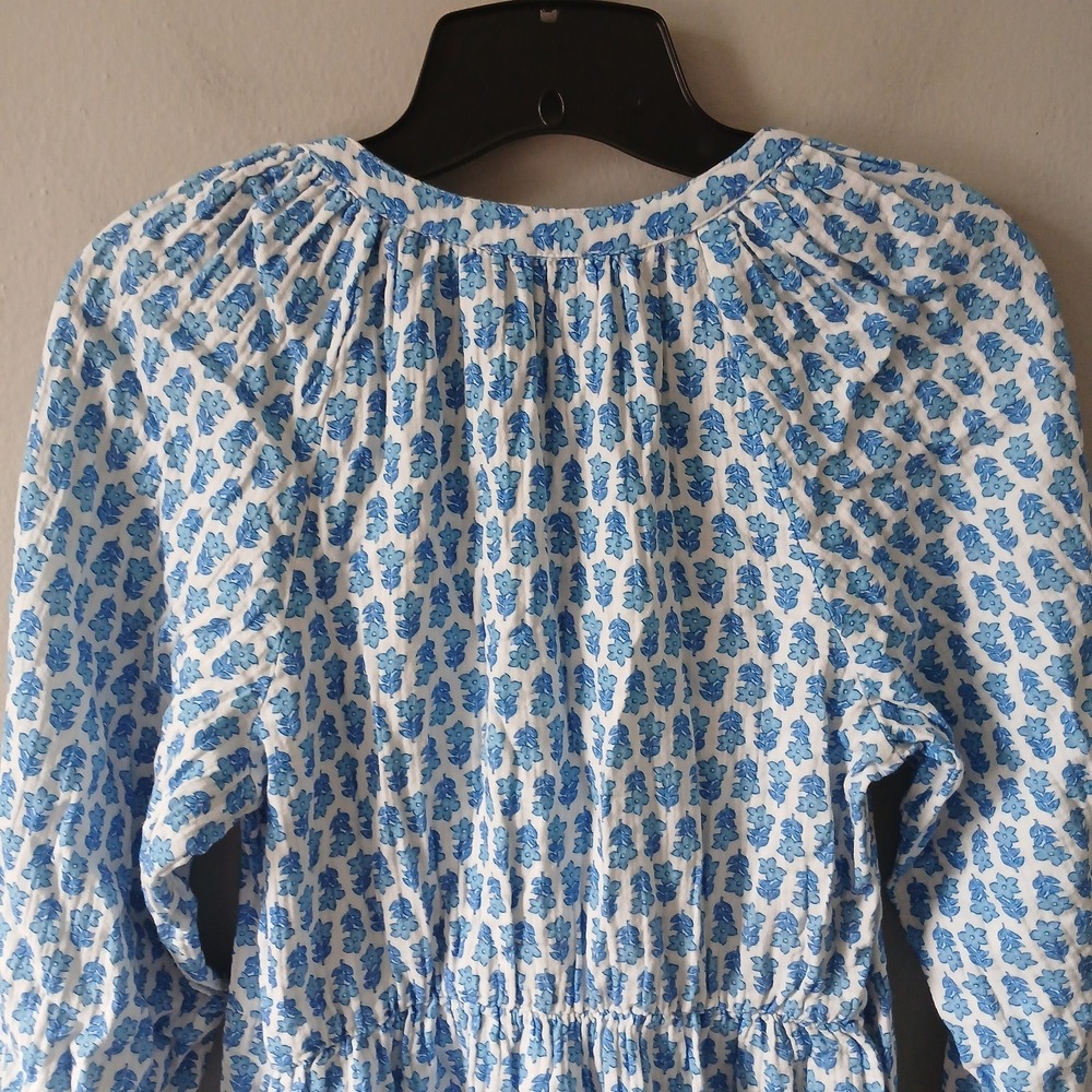 Vineyard Vines Women's Size XS Seastitch Block Print Dress Ruffle Hem 3/4 Sleeve - Picture 14 of 16